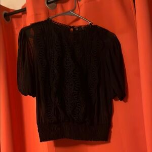 Elegant Black Lace Women's Top
